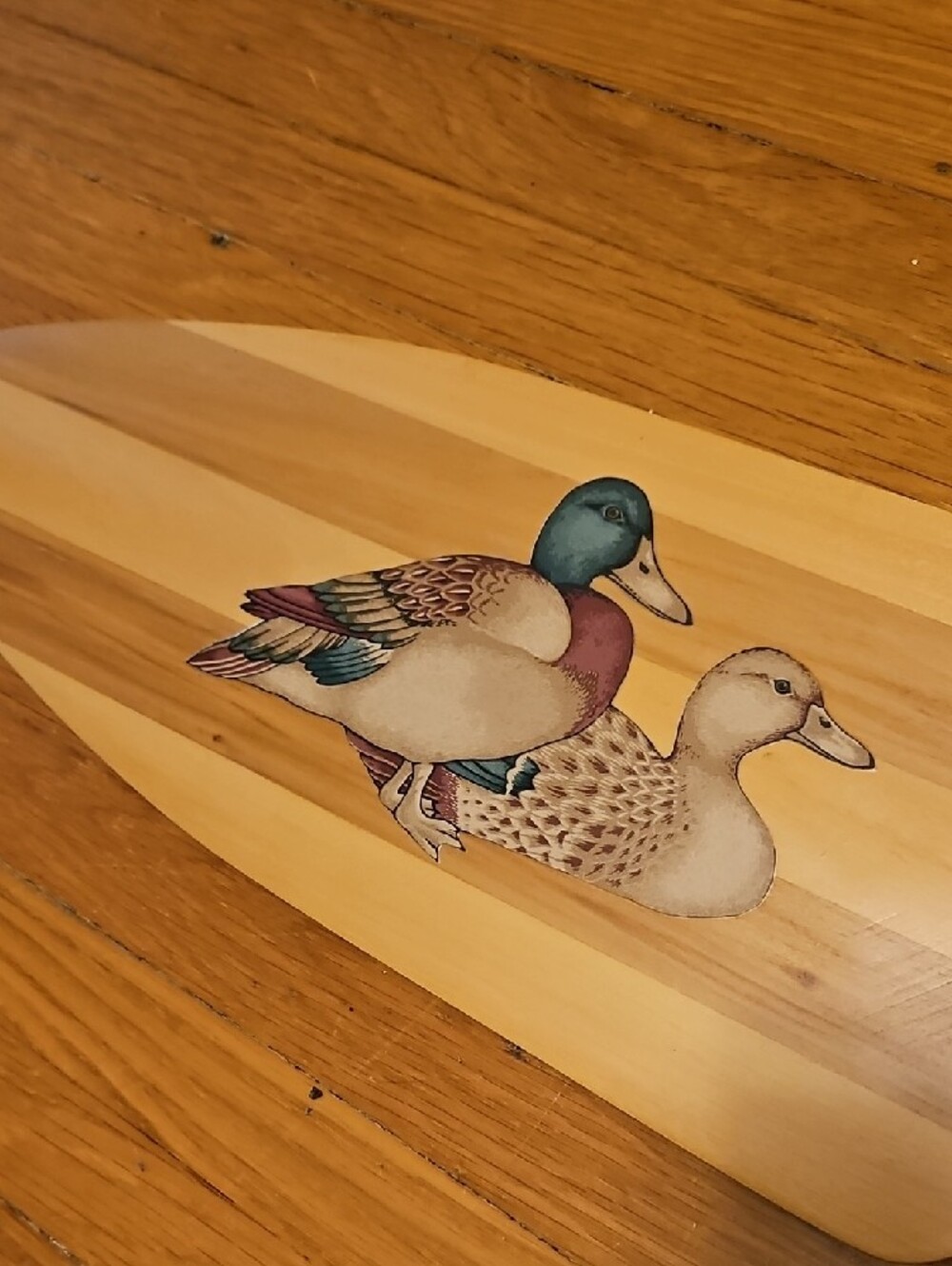 Decorative Wooden Oar Wall Hook with Duck Motif - Picture 2 of 3
